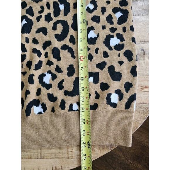 Nine West Leopard Print 1/4 Zip Sweater Women's Size L NWT - Picture 6 of 9
